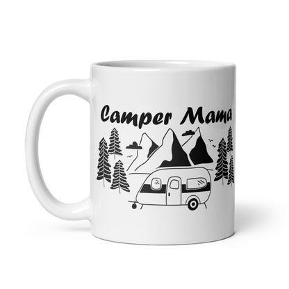 Camper Mama - Weiße, glänzende Tasse