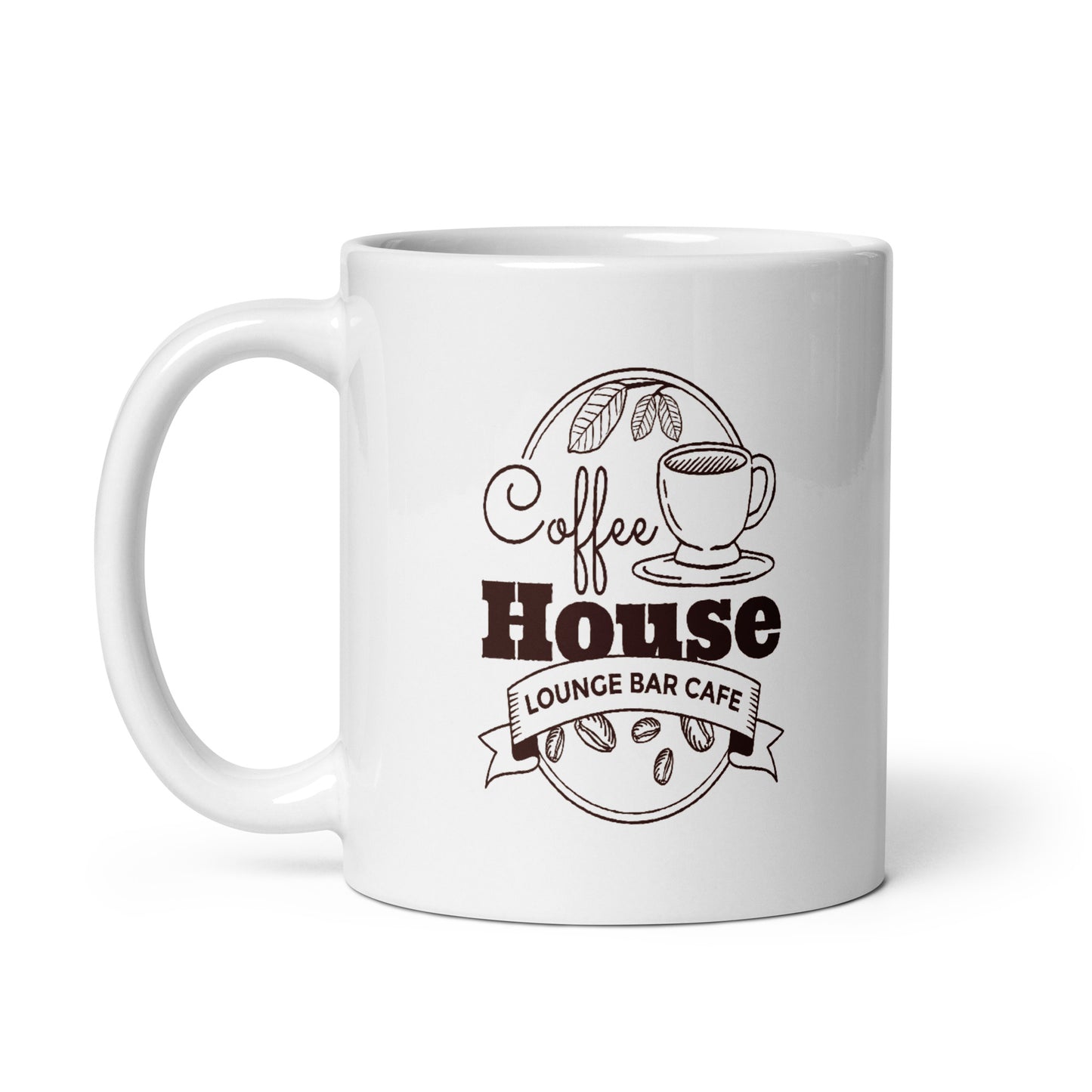 coffee house - kaffee haus - weiße, glänzende tasse