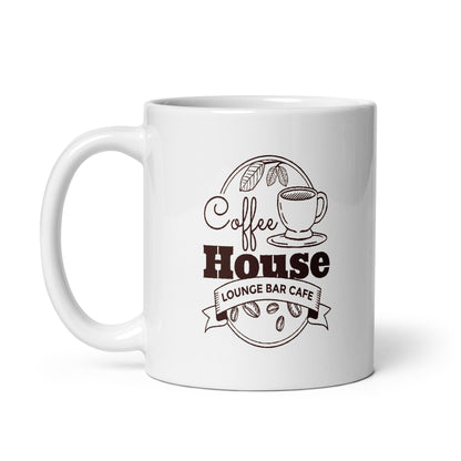 Coffee House - Kaffee Haus - Weiße, glänzende Tasse