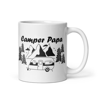 Camper Papa - Weiße, glänzende Tasse