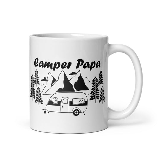 Camper Papa - Weiße, glänzende Tasse