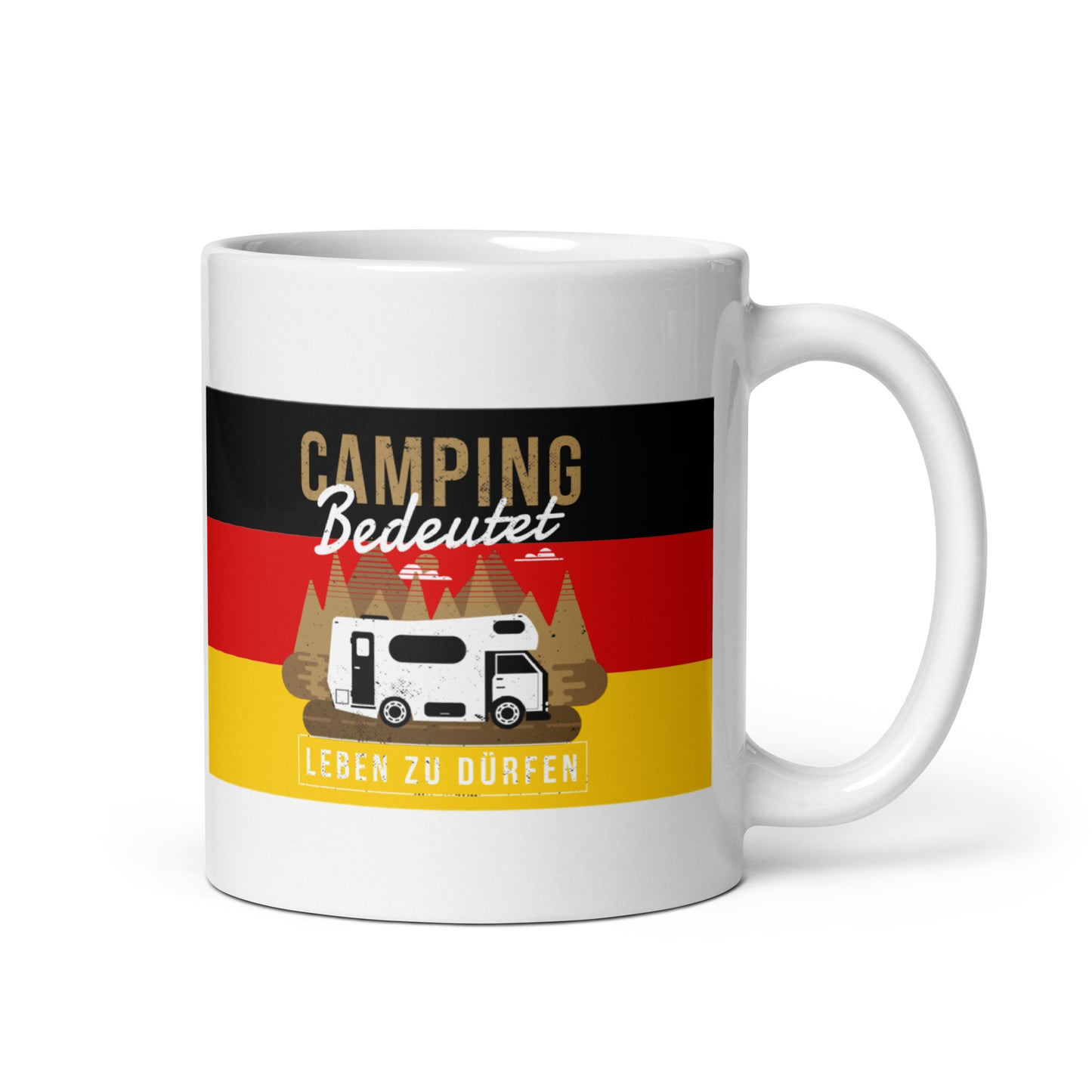 camping bedeutet leben zu dürfen - weiße, glänzende tasse